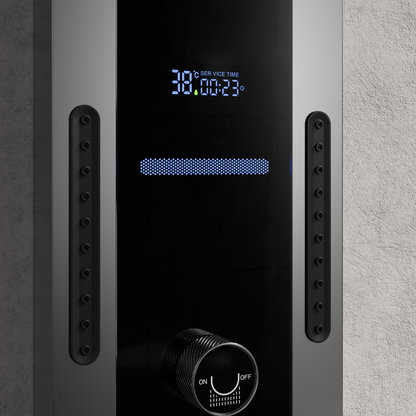 Thermostatic Shower Panel Marcelo – Digital Display - Gunmetal Grey