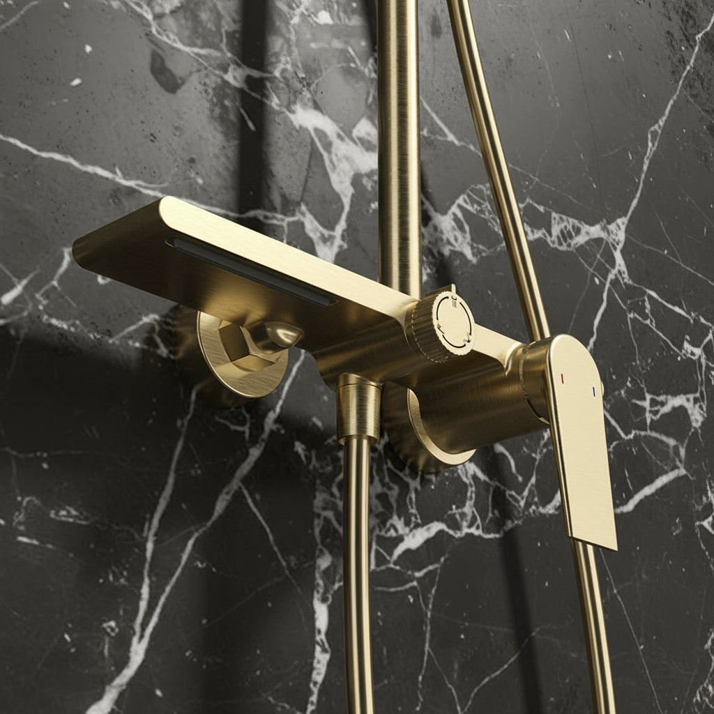 Opbygging regndusjsett Cynthia - Matt svart