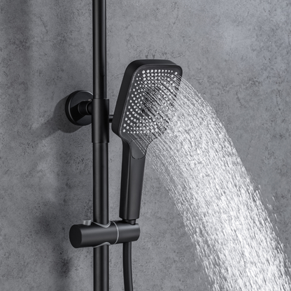 Construction Rain Shower Set – Fabiano – Digital Display – Matt black