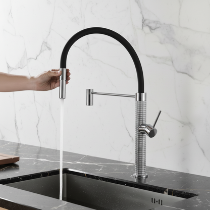 Semi-professional Kitchen Faucet Angelica – Pull-Out Spout – Gunmetal Grey