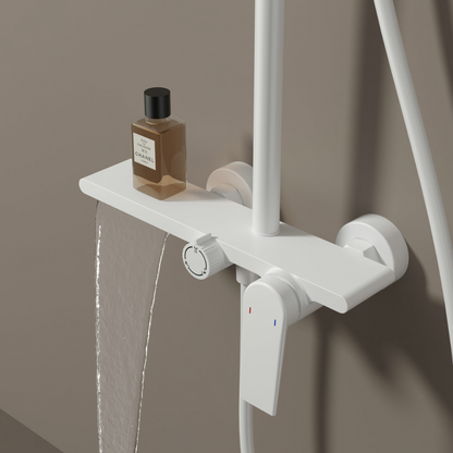 Freestanding Bath Faucet Lisandro – Waterfall Spout – Brushed nickel