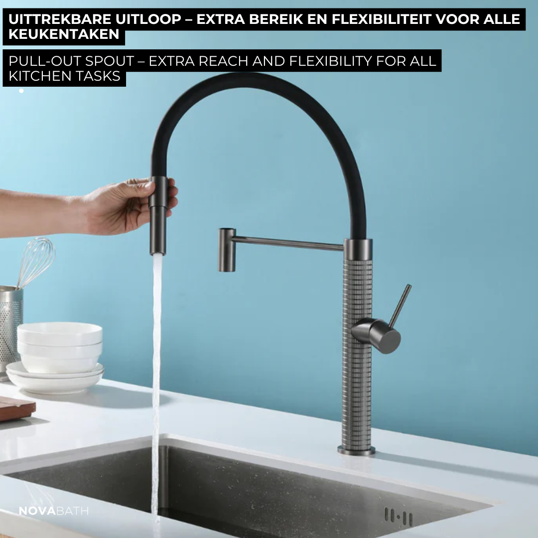 Semi-professional Kitchen Faucet Angelica – Pull-Out Spout – Gunmetal Grey