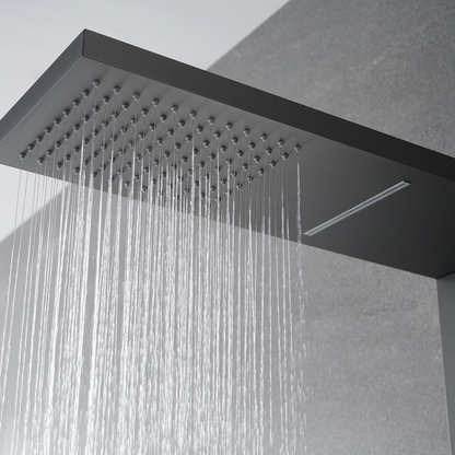Freestanding Bath Faucet Lisandro – Waterfall Spout – Brushed nickel