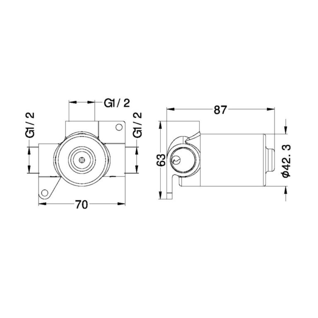 Inbouw mengkraan - Portofino – 60MM - 1-Gats - Matte black