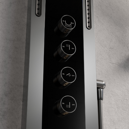 Thermostatic Shower Panel Marcelo – Digital Display - Gunmetal Grey