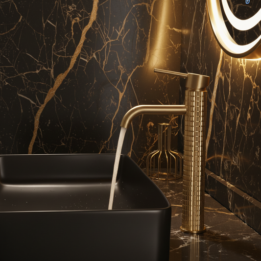 High washbasin faucet Angelica - Brushed gold