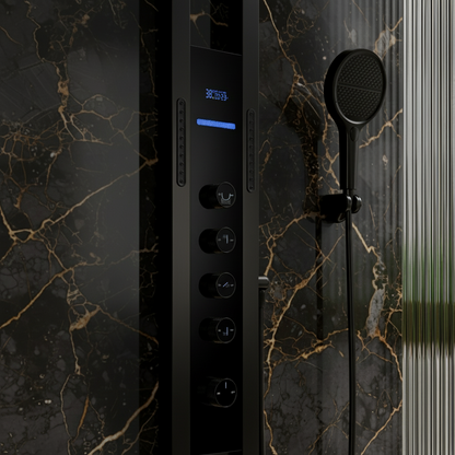 Thermostatic Shower Panel Marcelo – Digital Display - Matte black