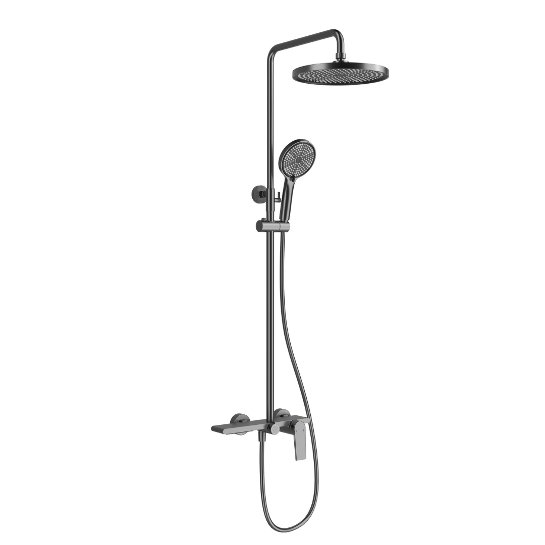 Freestanding Bath Faucet Lisandro – Waterfall Spout – Brushed nickel