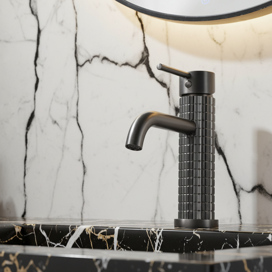 Construction washbasin faucet Angelica - Gunmetal grey