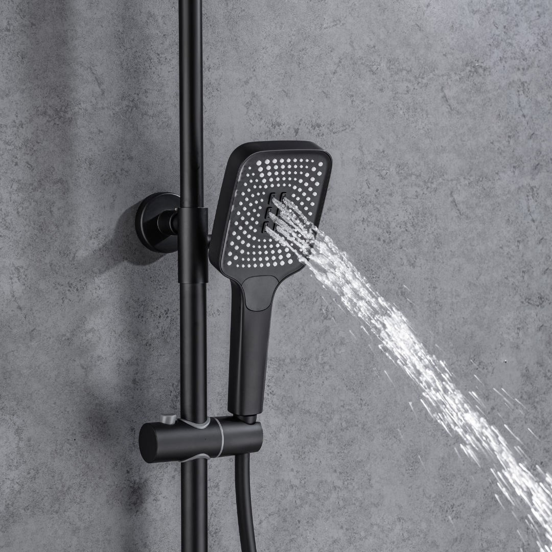 Construction Rain Shower Set – Fabiano – Digital Display – Matt black