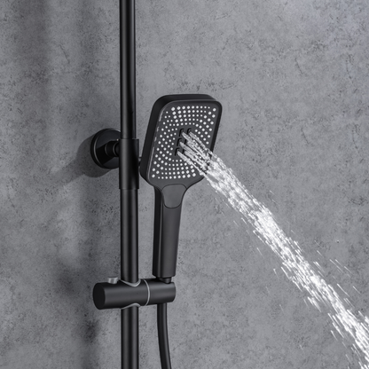 Construction Rain Shower Set – Fabiano – Digital Display – Matt black