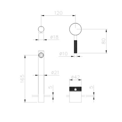 Inbouw wastafelkraan Taylor - Brushed gold