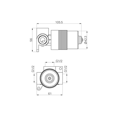 Inbouw mengkraan - Portofino – 80MM - 1-Gats - Matte black