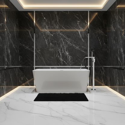 Freestanding Bath Faucet Lisandro – Waterfall Spout – Chrome