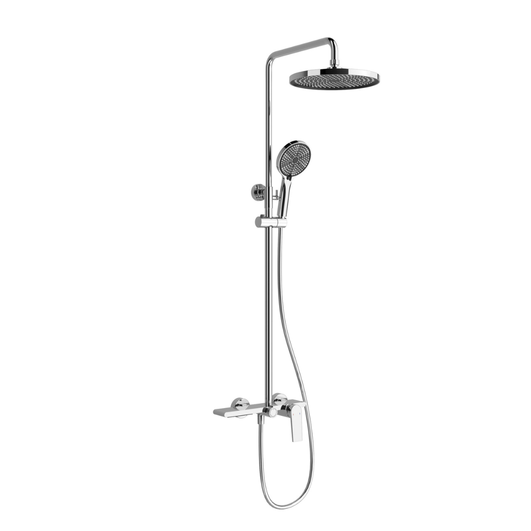 Freestanding Bath Faucet Lisandro – Waterfall Spout – Brushed nickel