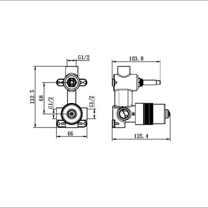 Inbouw mengkraan met diverter – Portofino - 2-gats - Brushed bronze