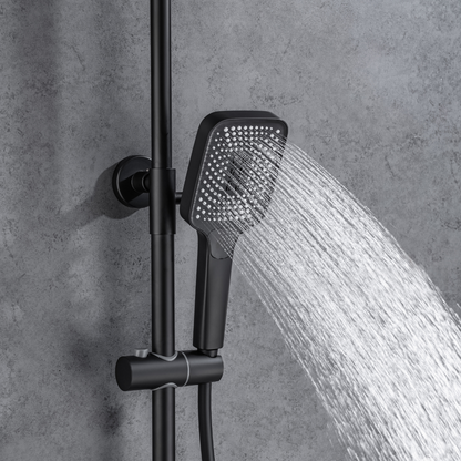 Construction Rain Shower Set – Fabiano – Digital Display – Matt black