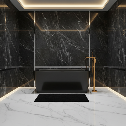 Freestanding Bath Faucet Lisandro – Waterfall Spout – Brushed Gold