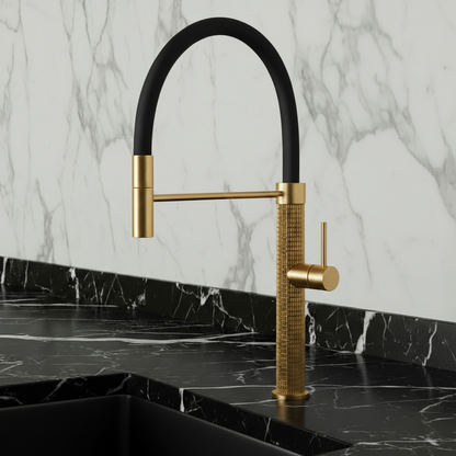 Semi-profesjonell Kjøkkenkran Angelica – Utrekkbar Utløp – Gunmetal Grey