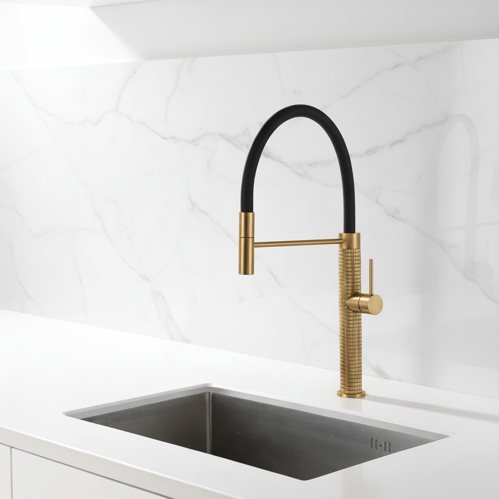 Semi-profesjonell Kjøkkenkran Angelica – Utrekkbar Utløp – Gunmetal Grey