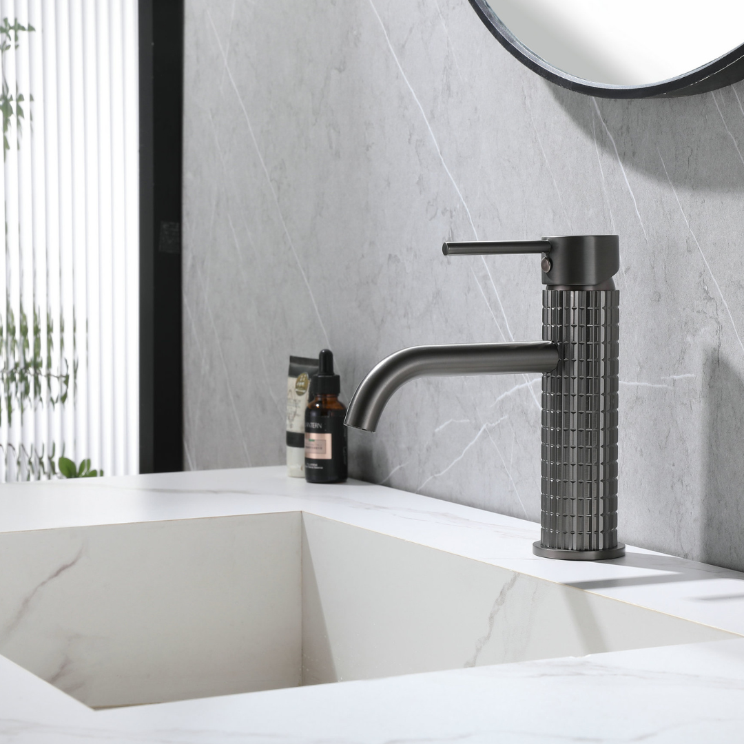 Construction washbasin faucet Angelica - Gunmetal grey