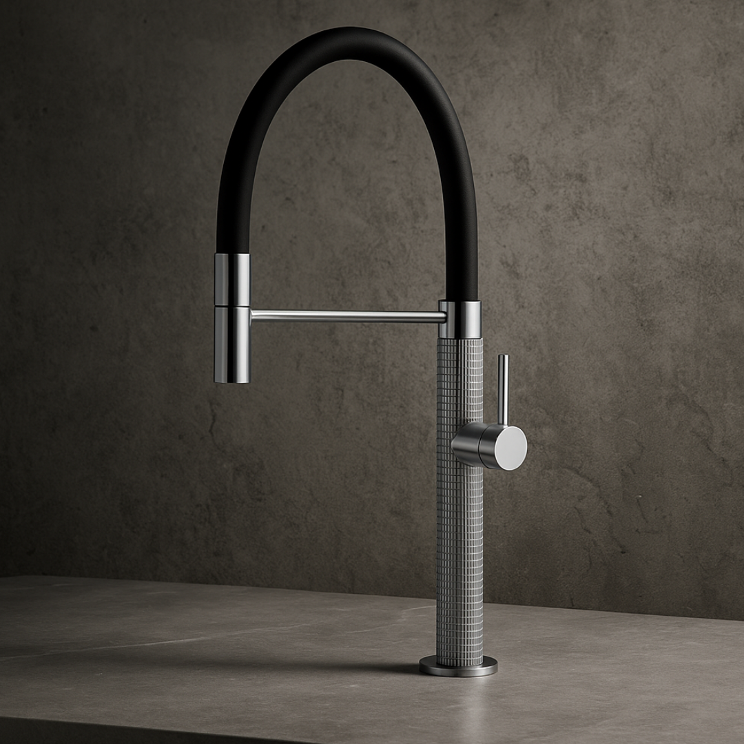 Semi-profesjonell Kjøkkenkran Angelica – Utrekkbar Utløp – Gunmetal Grey