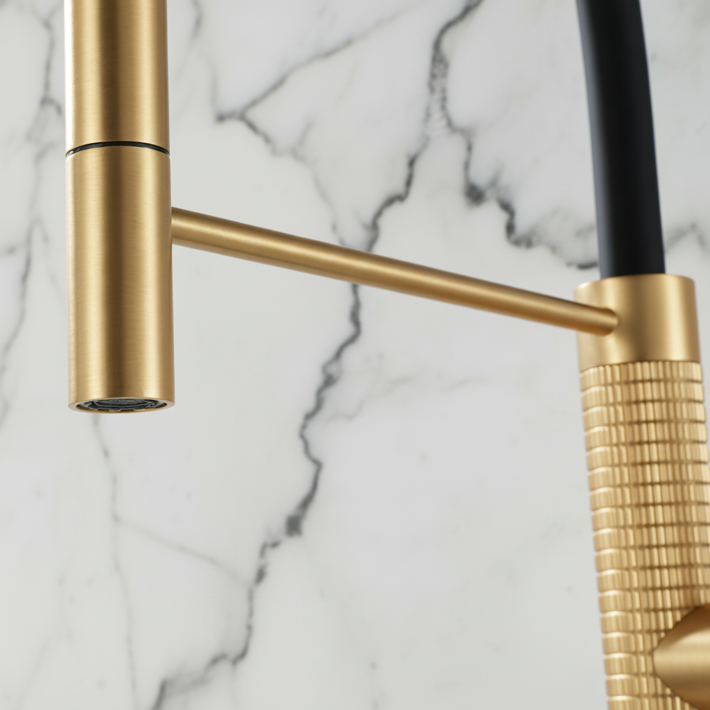 Semi-profesjonell Kjøkkenkran Angelica – Utrekkbar Utløp – Gunmetal Grey