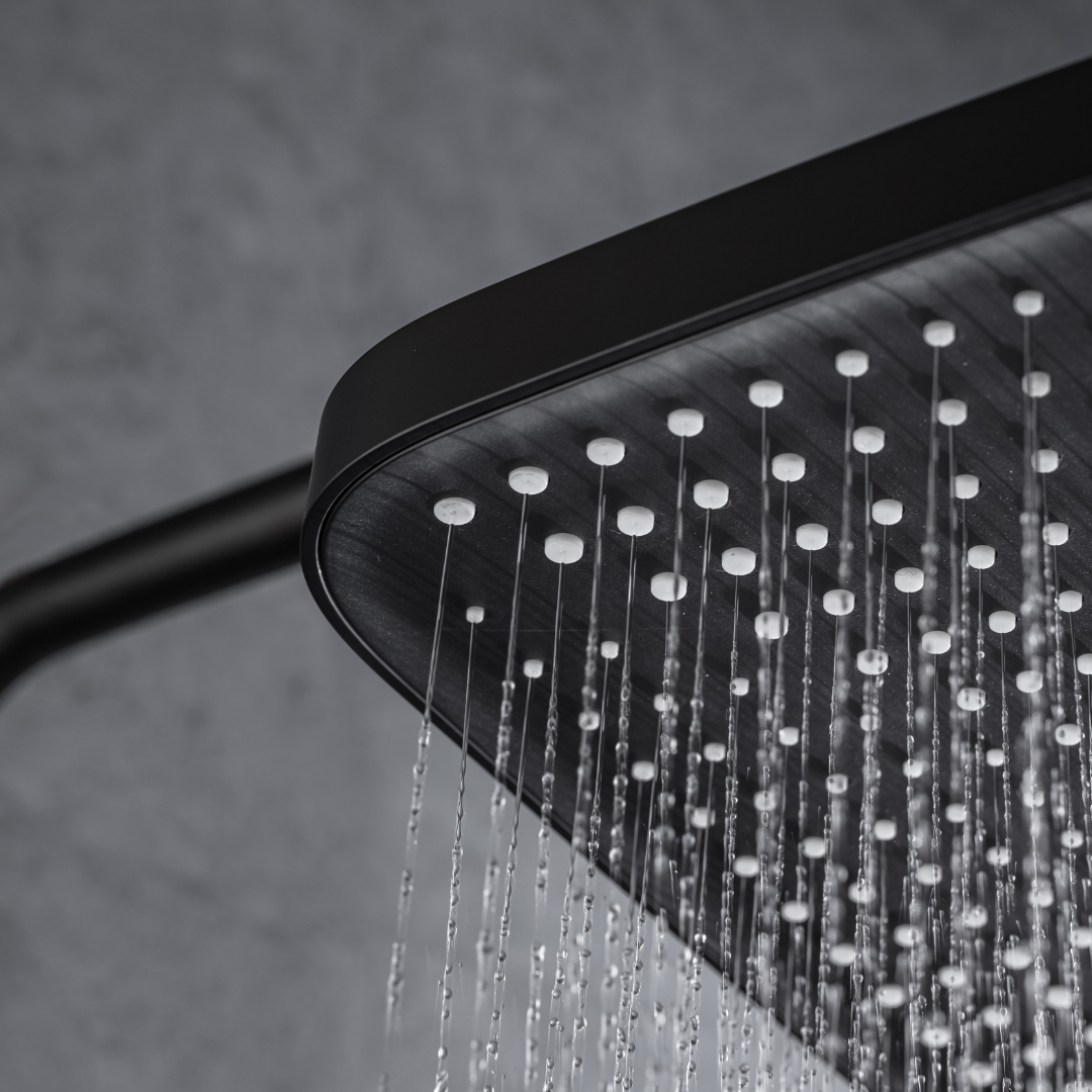 Construction Rain Shower Set – Fabiano – Digital Display – Matt black