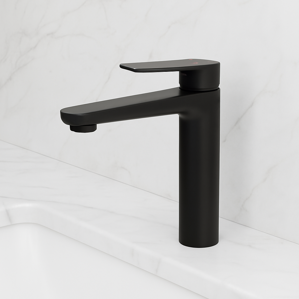 Freestanding Bath Faucet Lisandro – Waterfall Spout – Brushed nickel