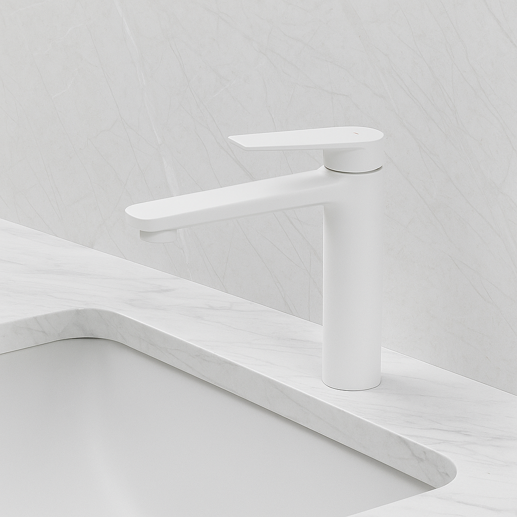 Freestanding Bath Faucet Lisandro – Waterfall Spout – Brushed nickel