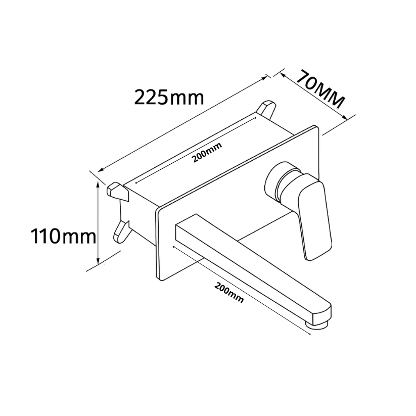 Freestanding Bath Faucet Lisandro – Waterfall Spout – Brushed nickel