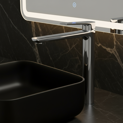 Freestanding Bath Faucet Lisandro – Waterfall Spout – Brushed nickel