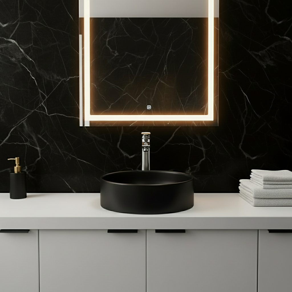 Freestanding Bath Faucet Lisandro – Waterfall Spout – Brushed nickel