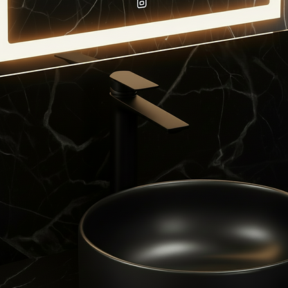 Freestanding Bath Faucet Lisandro – Waterfall Spout – Brushed nickel