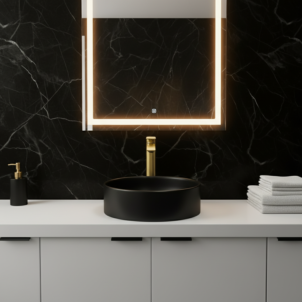 Freestanding Bath Faucet Lisandro – Waterfall Spout – Brushed nickel