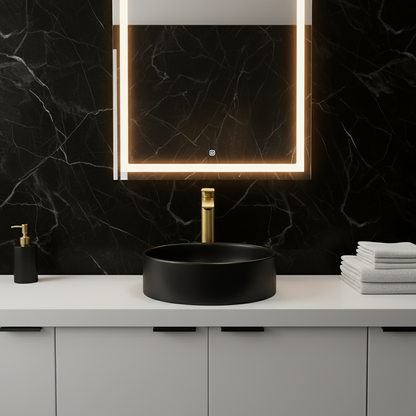 Freestanding Bath Faucet Lisandro – Waterfall Spout – Brushed nickel