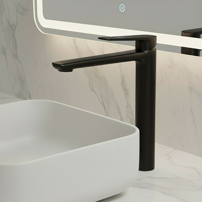 Freestanding Bath Faucet Lisandro – Waterfall Spout – Brushed nickel