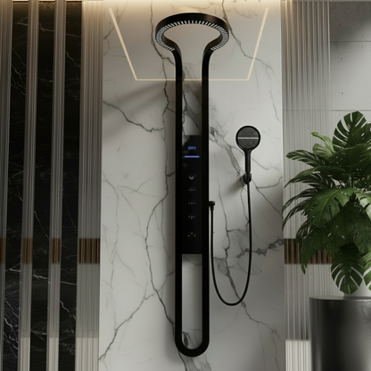 Thermostatic Shower Panel Marcelo – Digital Display - Matte black