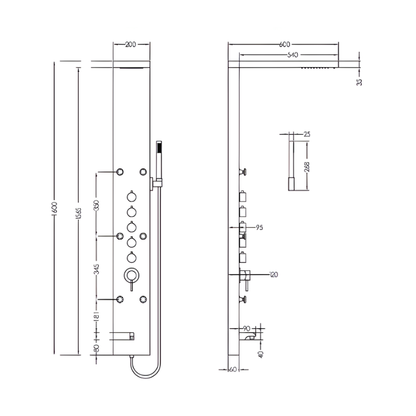 Freestanding Bath Faucet Lisandro – Waterfall Spout – Brushed nickel