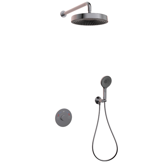 Built-in Rain Shower Set Amalia - Gunmetal grey