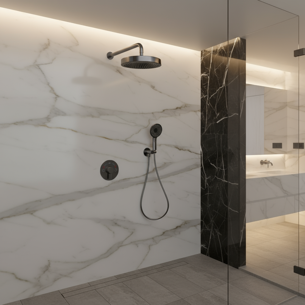 Built-in Rain Shower Set Amalia - Gunmetal grey