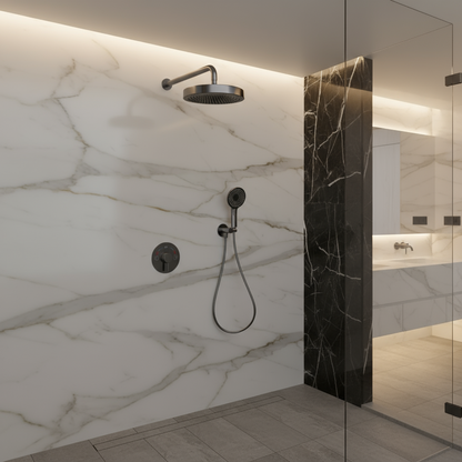 Built-in Rain Shower Set Amalia - Gunmetal grey