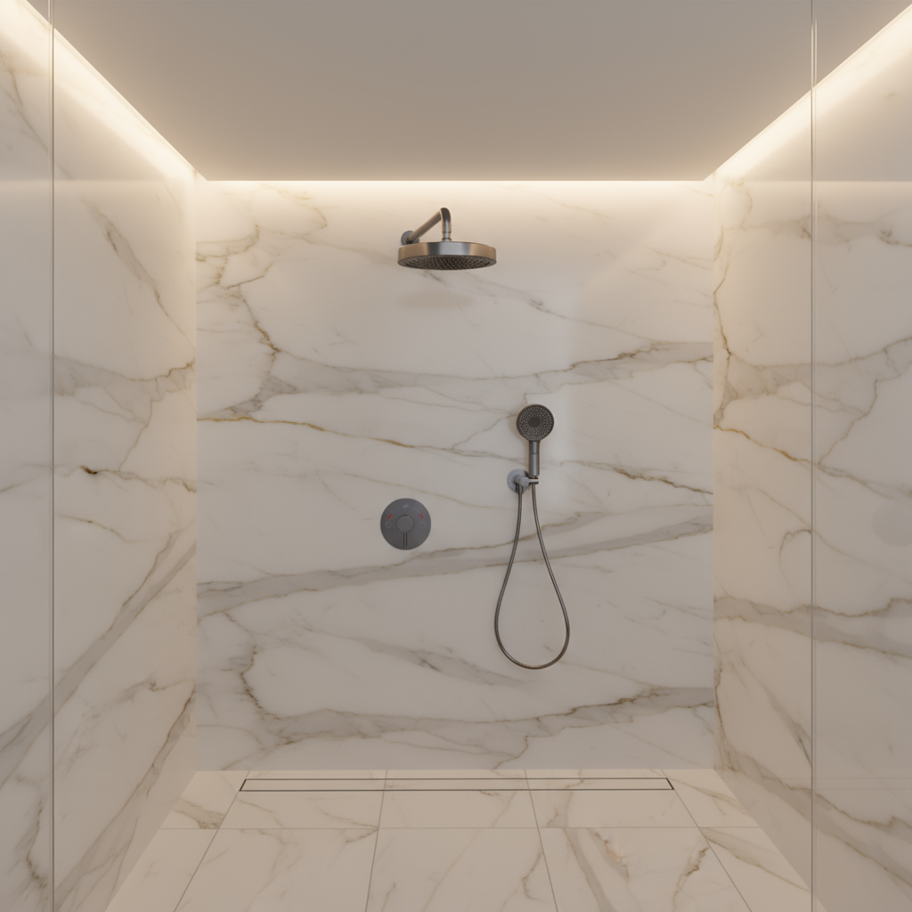 Built-in Rain Shower Set Amalia - Gunmetal grey