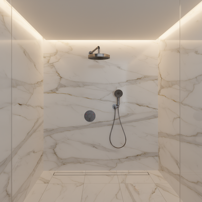 Built-in Rain Shower Set Amalia - Gunmetal grey