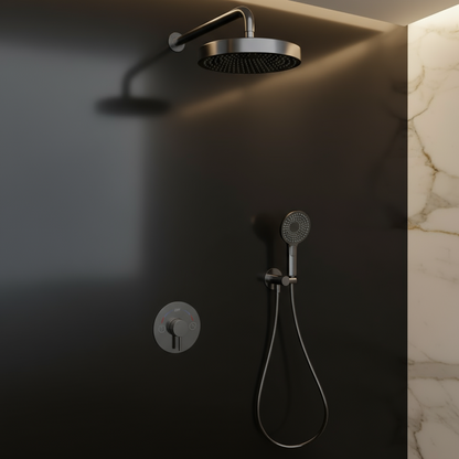 Built-in Rain Shower Set Amalia - Gunmetal grey