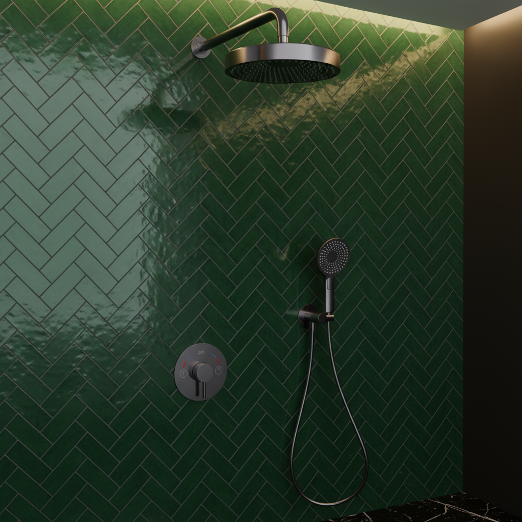 Built-in Rain Shower Set Amalia - Gunmetal grey