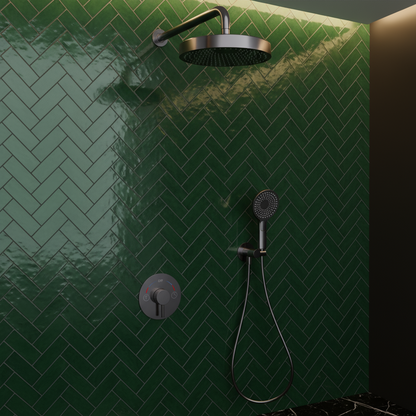 Built-in Rain Shower Set Amalia - Gunmetal grey