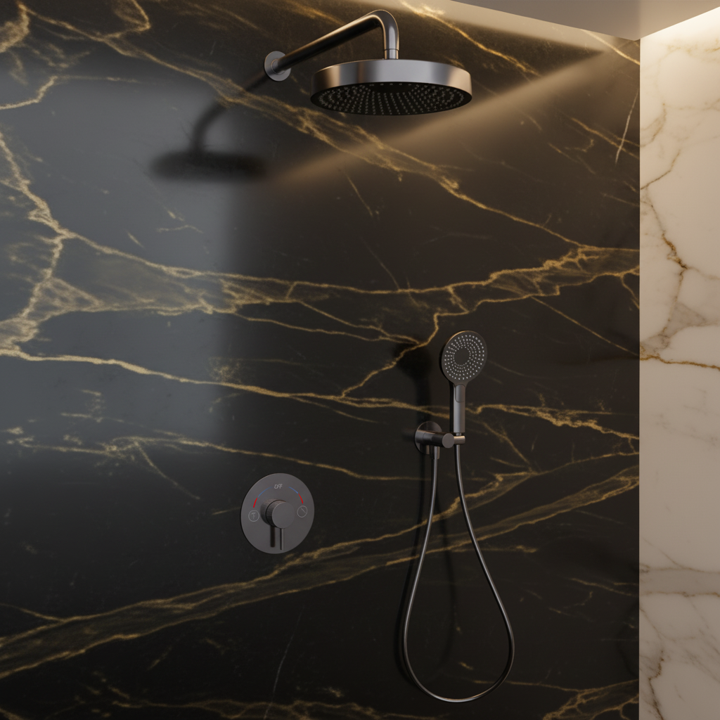 Built-in Rain Shower Set Amalia - Gunmetal grey