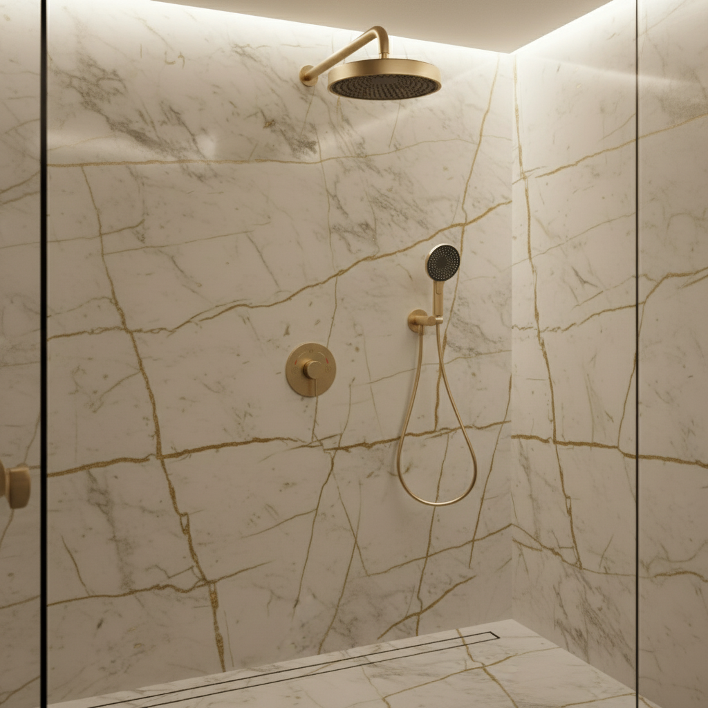 Built-in Rain Shower Set Amalia - Brushed gold