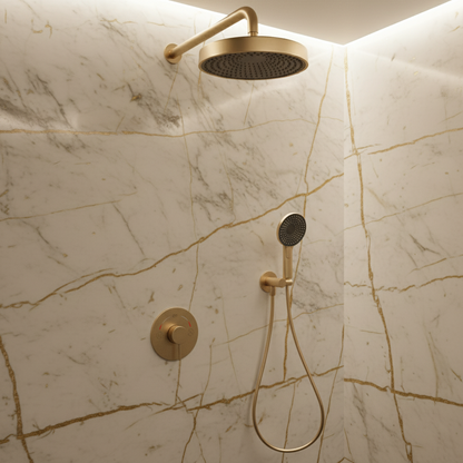 Built-in Rain Shower Set Amalia - Brushed gold